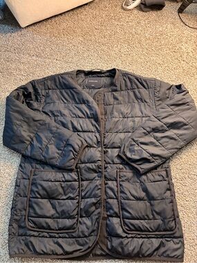Everlane Black Quilted Snap-Front Jacket